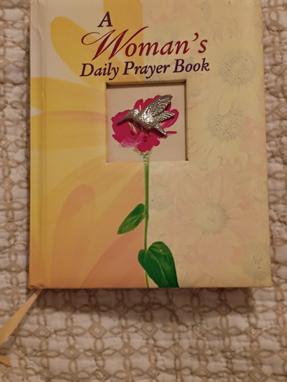 A Woman's Daily Prayer Book - Floral Cover with Silver Bird Book Charm